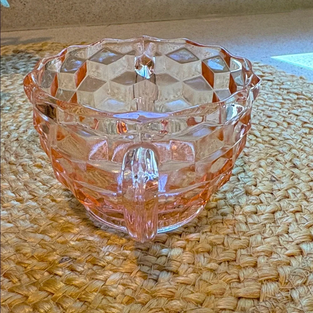 Pink Depression Glass Fostoria American Sugar & Creamer